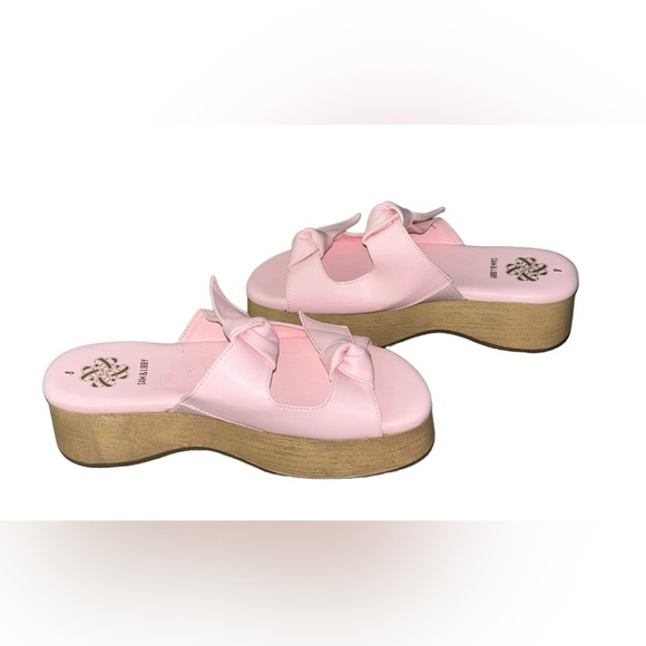 🌸 NWT!! SAM & LIBBY PASTEL PINK INDIE DOUBLE BOW SANDAL SLIDES!! 🌸 - Picture 2 of 16